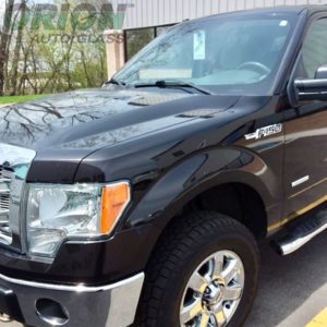 Black truck, windshield replacement